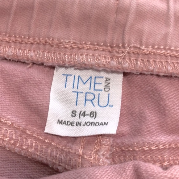 TIME & TRU PINK ELASTIC WAIST 4’ SHORTS WITH POCKETS SIZE JR S(4-6) - Picture 5 of 6